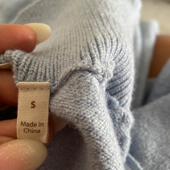 Soft Surroundings Sweater Women Small Knit Ice Blue Asymmetric Detail - Picture 9 of 10